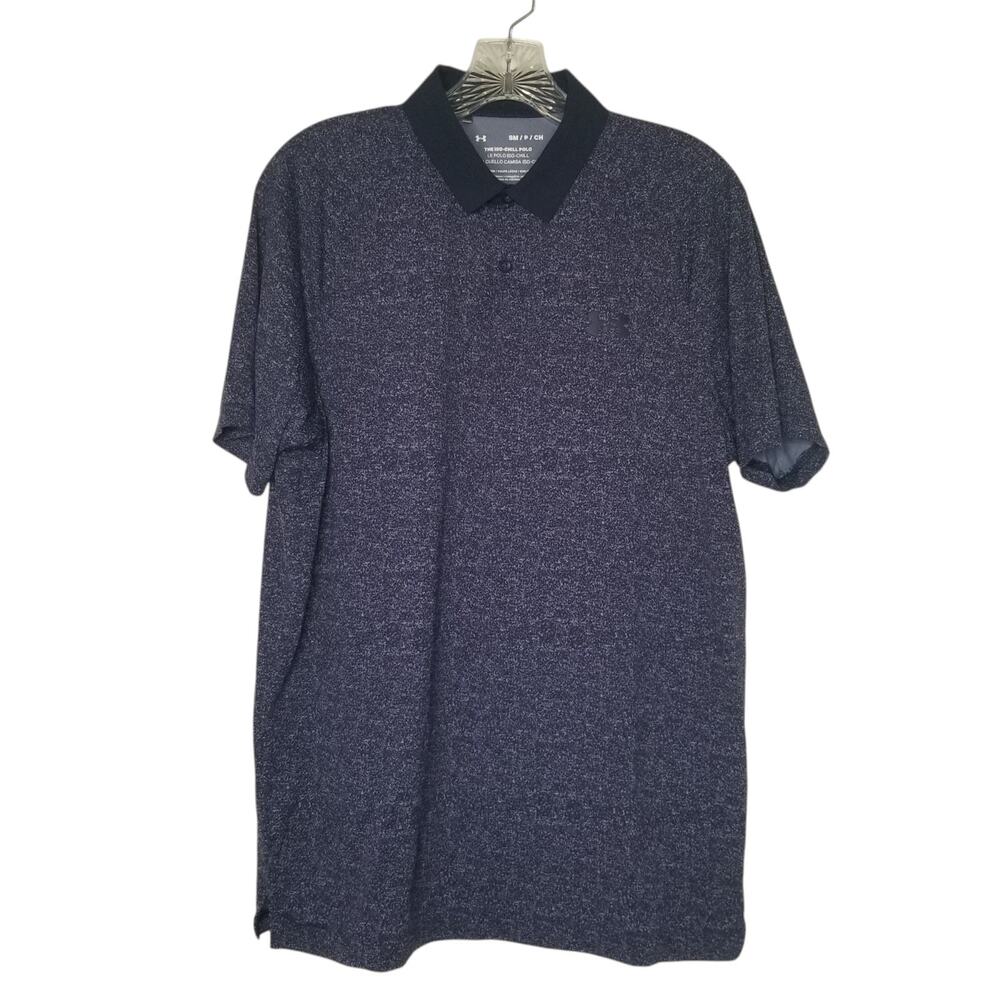 Under Armour Polo Shirt Mens Small Iso-Chill Performance Stretch Loose Navy Blue